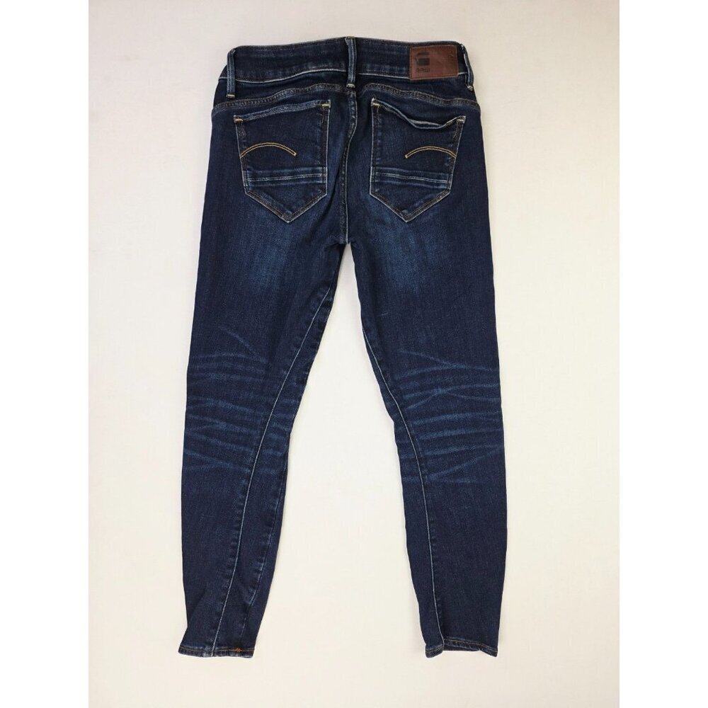 G Star Raw Size 27X26 Womens ARC 3D Skinny Blue Denim 5 Pocket Logo Tag Jeans